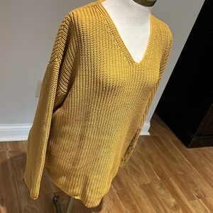 Jenni Kayne Cotton Cabin sweater mustard yellow size M